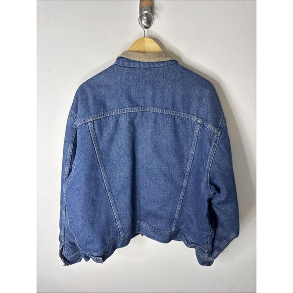 Denver Hayes Denim Jacket 44 Corduroy Collar Blanket Lined Vintage Workwear - Picture 4 of 9